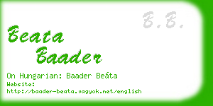 beata baader business card